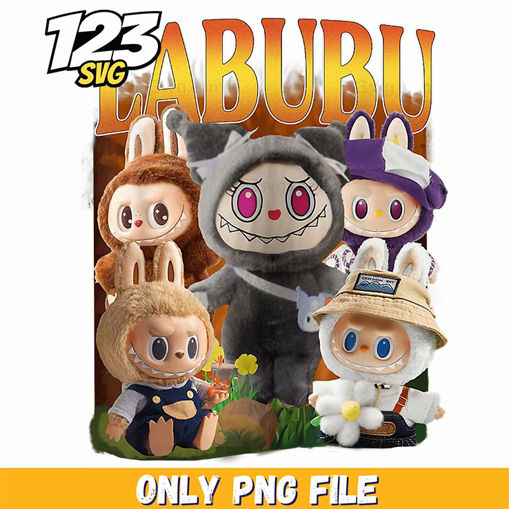 labubu plush doll bundle png, labubu plush, plush labubu - 123SVG Store