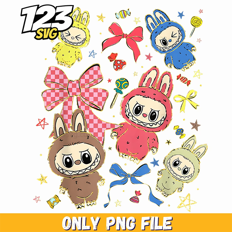 labubu ribbon sticker collage png, labubu sticker collage ribbon, labubu ribbon sticker collage - 123SVG Store