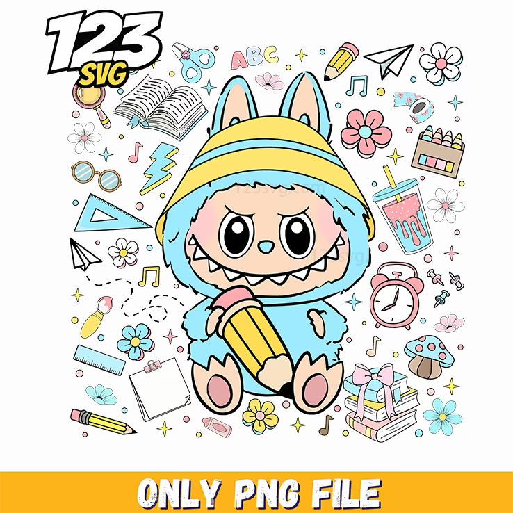 labubu school clipart png funny, clipart funny school, funny school clipart - 123SVG Store