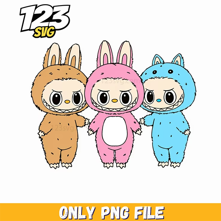labubu trio pastel png, labubu png, labubu png - 123SVG Store