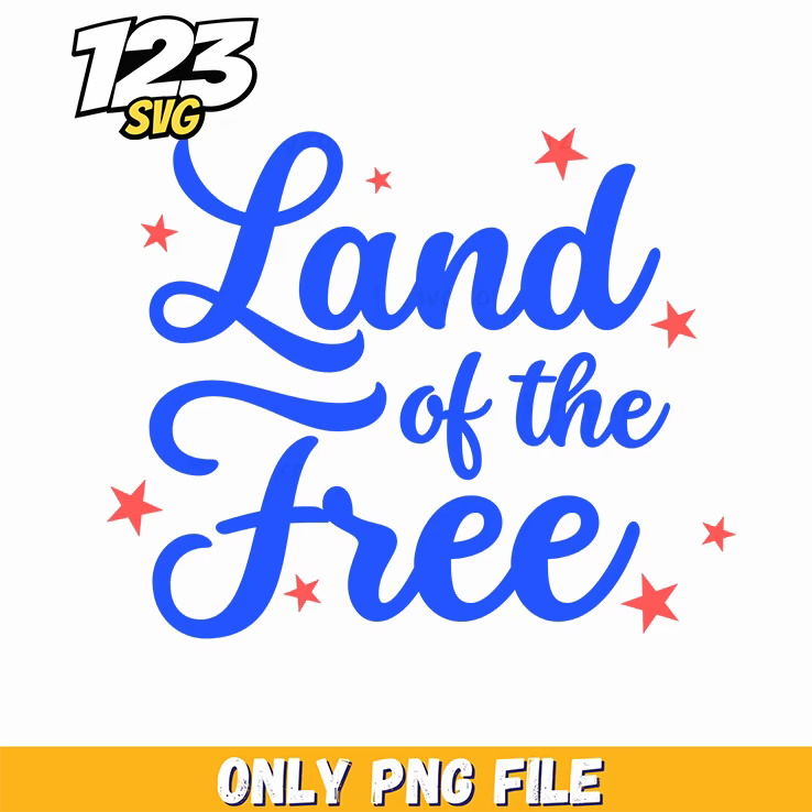 land of the free starry script png, starry script font, free starry script - 123SVG Store