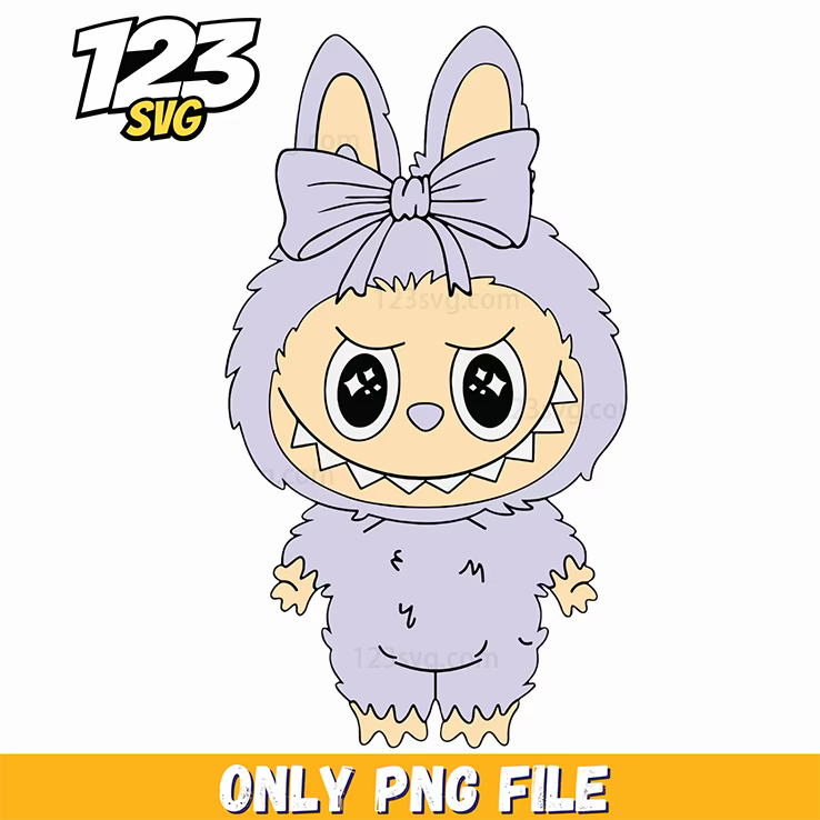 lavender bow labubu png, labubu cosplay, labubu costume - 123SVG Store