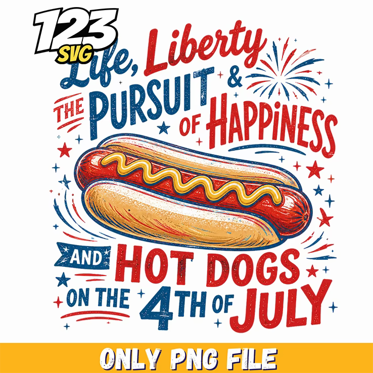 life liberty hotdogs png, 4th july hotdogs, 4th of july hotdog - 123SVG Store