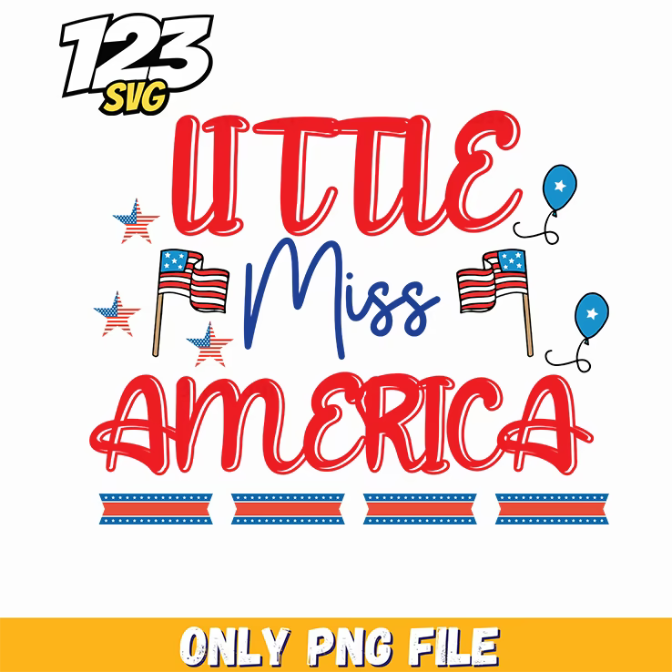 little miss america flags balloons stars png, america flags balloons stars, little miss america flags balloons - 123SVG Store