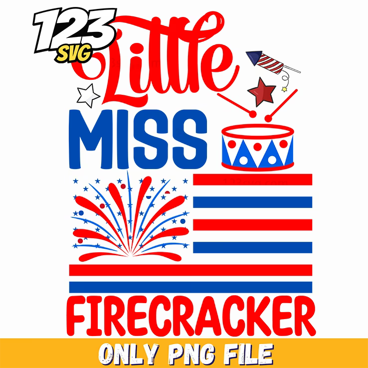 little miss firecracker drum fireworks american flag png, patriotic drum girl fireworks, firecracker girl drum fireworks - 123SVG Store