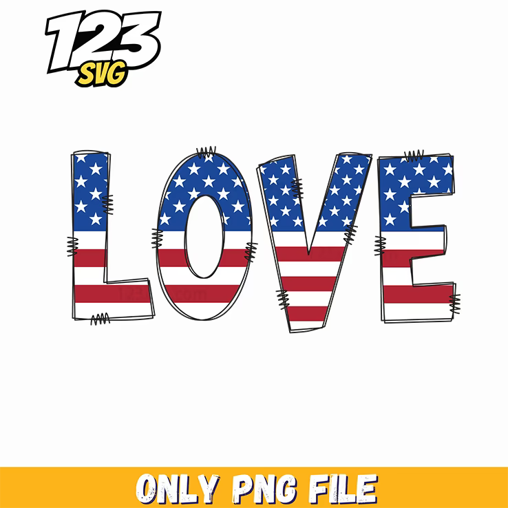 love flag pattern block typography png, love fighter aesthetic png, kpop hero png - 123SVG Store