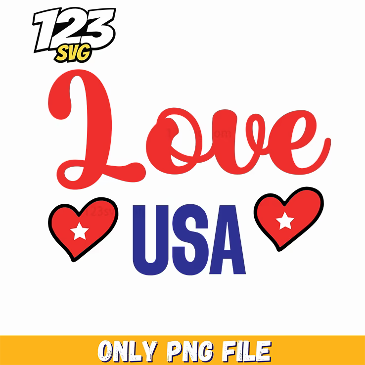 love usa hearts png, usa hearts vector, usa heart logo - 123SVG Store