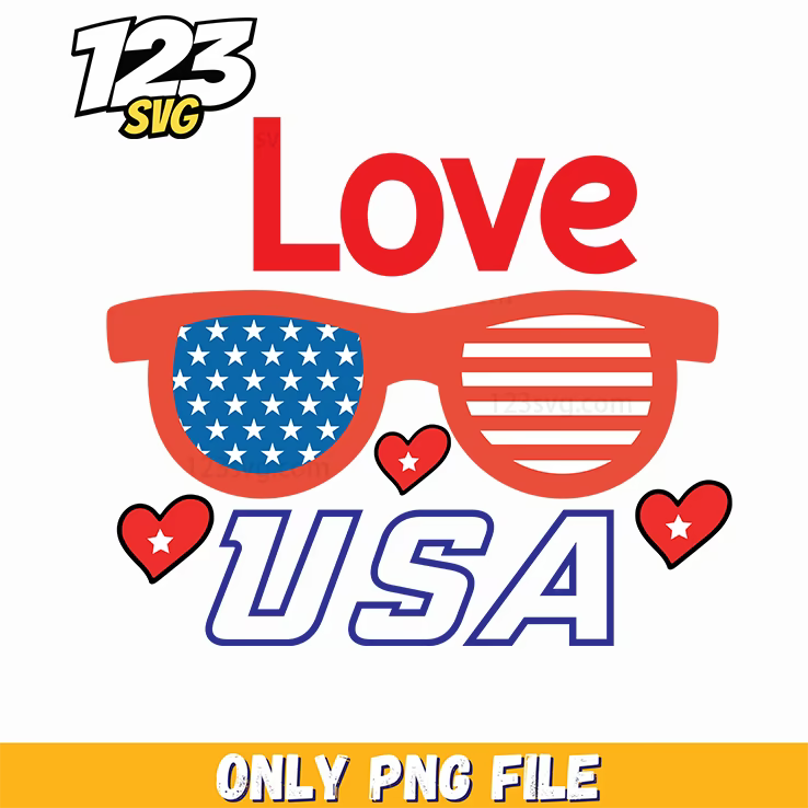 love usa sunglasses hearts png, usa sunglasses with hearts, usa sunglasses heart shape - 123SVG Store