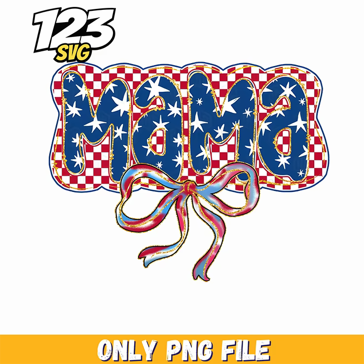 mama gingham pattern ribbon bow png, christmas tree and bow png, christmas tree drawing png - 123SVG Store
