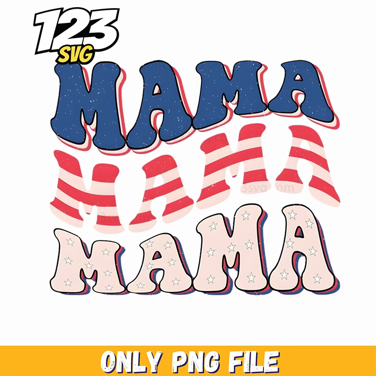 mama stacked red white blue png, christmas ornaments, reindeer svg - 123SVG Store