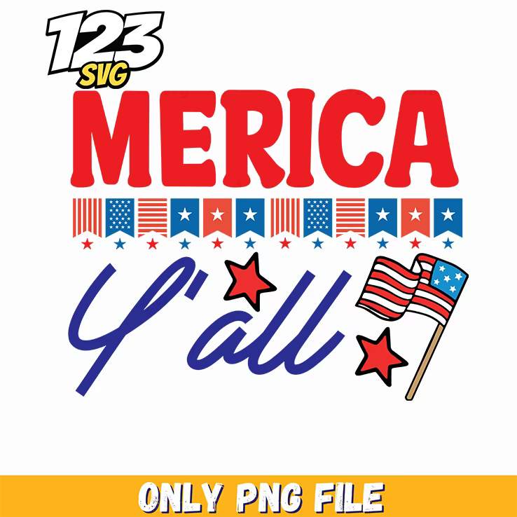 merica yall flag bunting stars png, patriotic flag bunting decorations, usa flag bunting string lights - 123SVG Store
