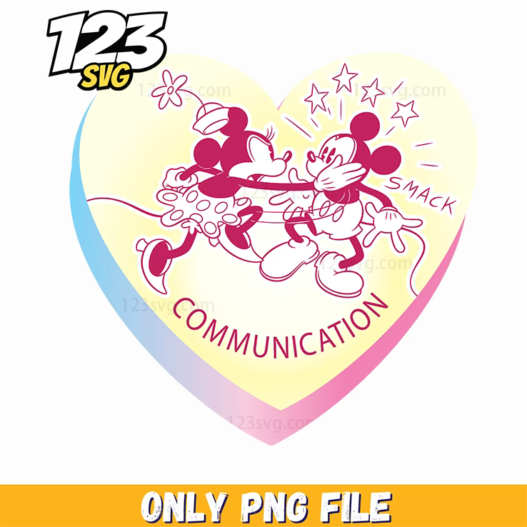 mickey communication heart png, mickey mouse communication png, you make my heart saur png - 123SVG Store