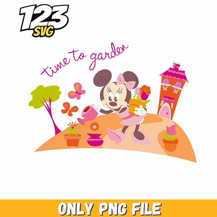 minnie mouse garden png, minnie and all disney princess png, disney cartoon png - 123SVG Store