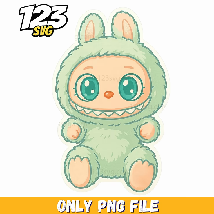 mint bunny labubu png, labubu png download, labubu png free - 123SVG Store
