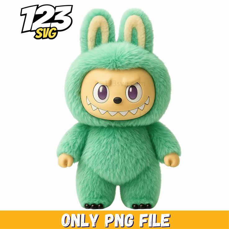 mint fluffy bunny labubu png, labubu cute labubu, labubu cute fluffy bunny png - 123SVG Store