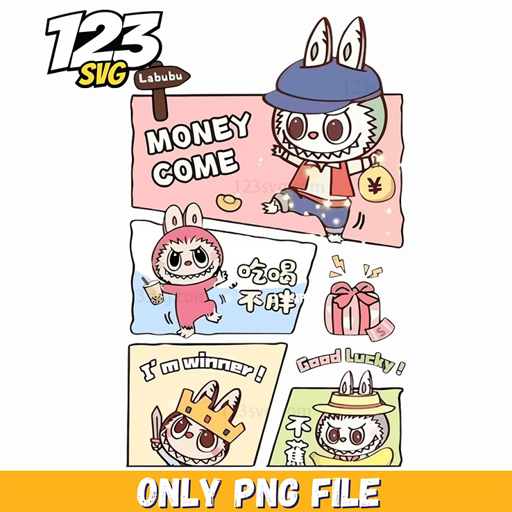 money themed labubu png, labubu png money, labubu money png free - 123SVG Store