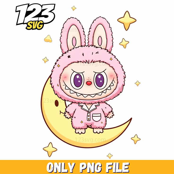moon bunny labubu png, labubu png, labubu png clipart - 123SVG Store