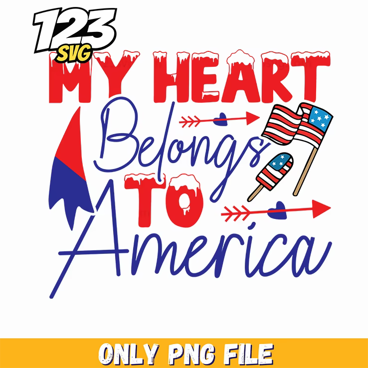 my heart belongs to america flags arrow ribbon png, america flags arrow ribbon, america flags ribbon with arrow - 123SVG Store