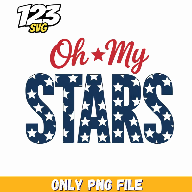 oh my stars patriotic blue text png, kpop hero team png, kpop demon hunter png - 123SVG Store