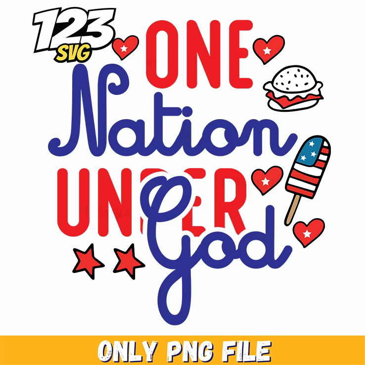 one nation under god hearts hamburger popsicle stars png, hamburger popsicle, popsicle hamburger - 123SVG Store