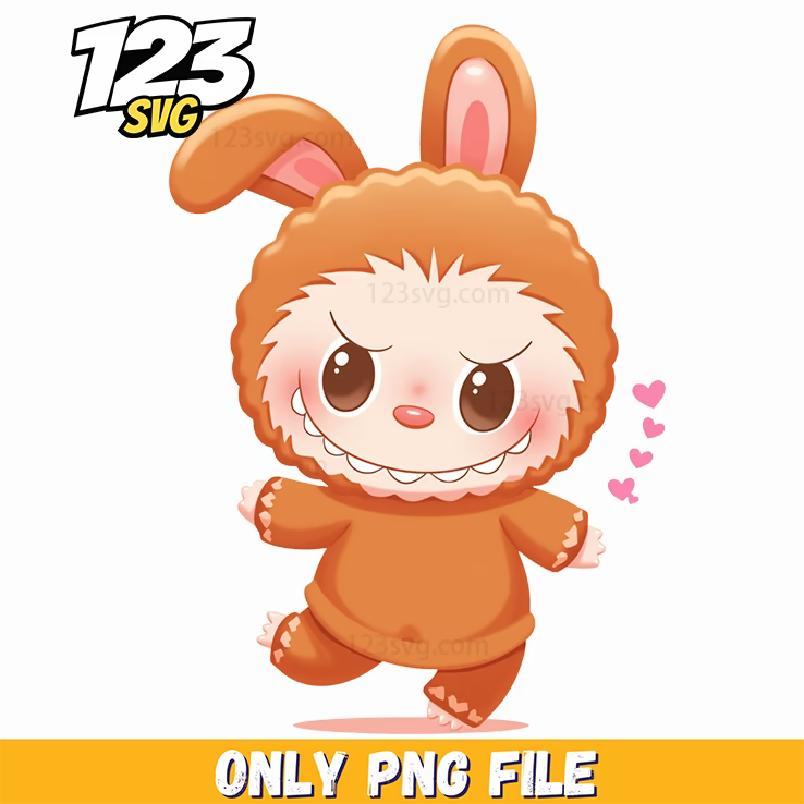 orange bunny labubu png, labubu png, labubu png clipart - 123SVG Store