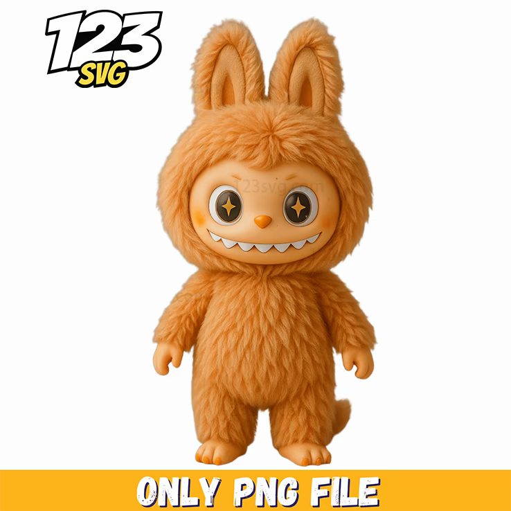 orange fluffy labubu png, cute labubu free png, labubu cute fluffy anime - 123SVG Store