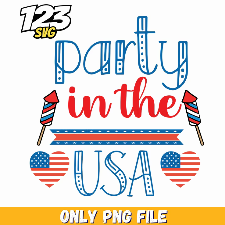 party in the usa rockets ribbon hearts png, usa rockets ribbon hearts, party usa rockets png - 123SVG Store
