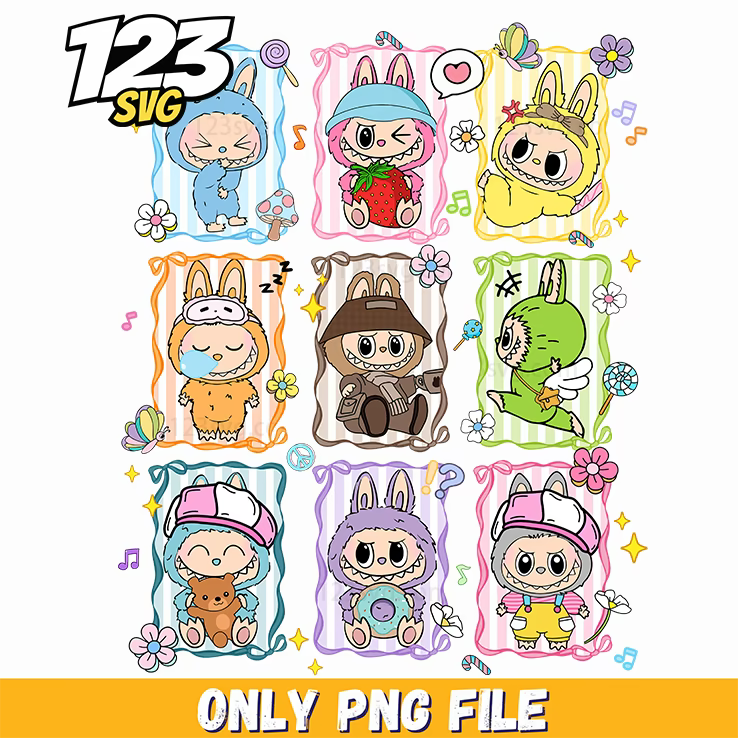 pastel bunny grid bundle png, pastel bunny grid, pastel bunny png - 123SVG Store