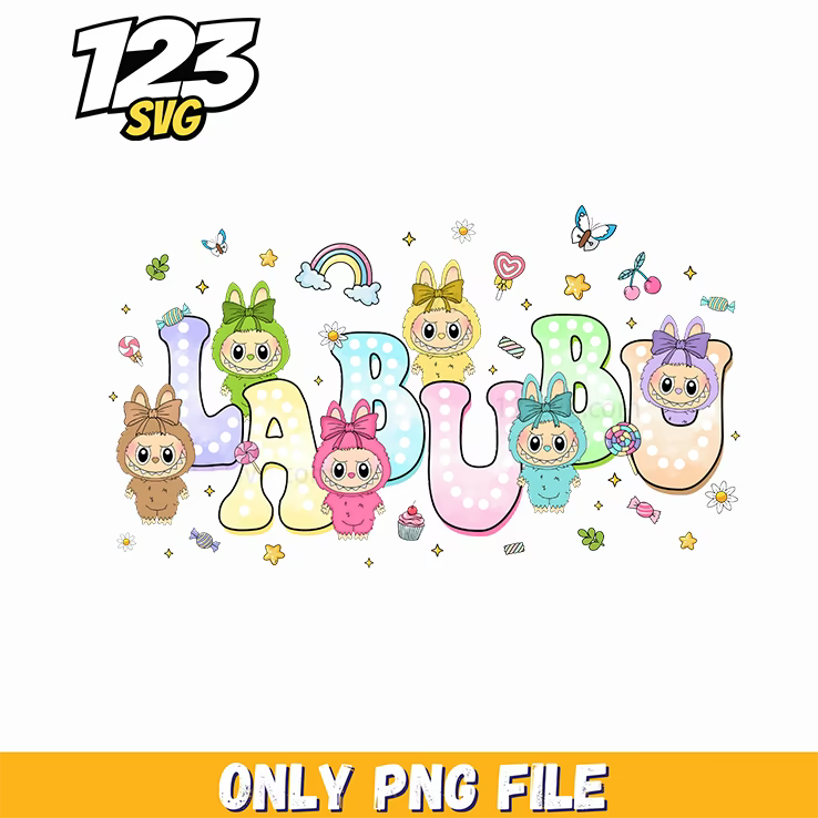 pastel labubu letters png, labubu letters png, labubu letters - 123SVG Store