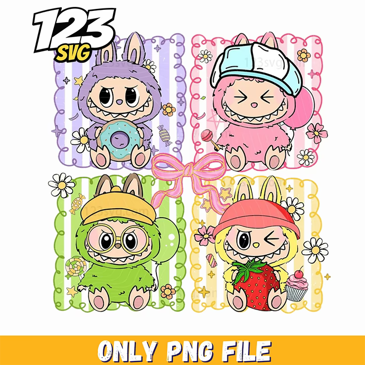 pastel labubu squares png, labubu pastel squares, pastel labubu squares - 123SVG Store