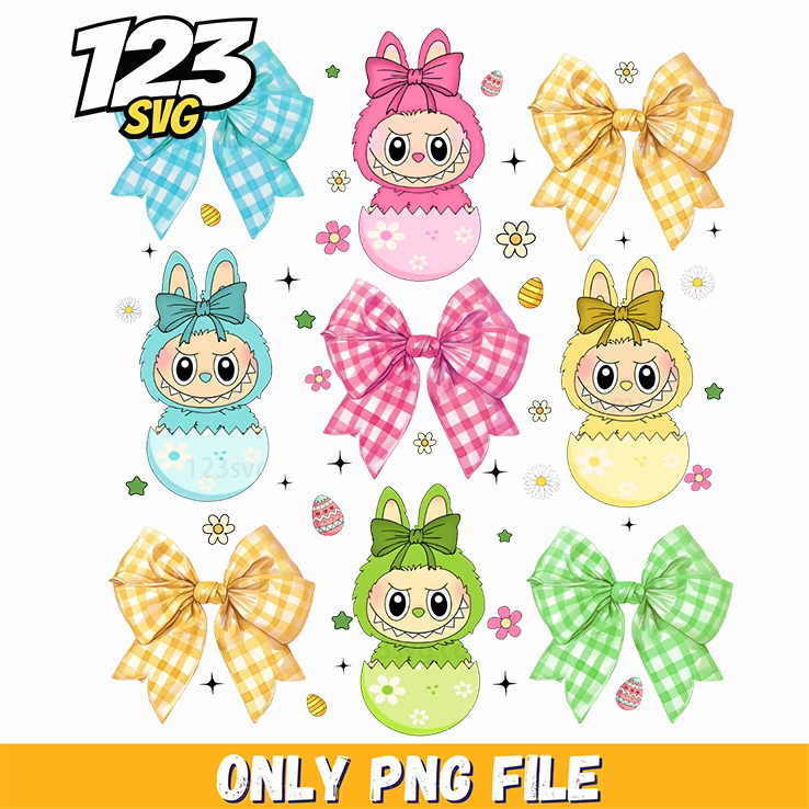 pastel ribbon labubu bows png, labubu bows png, labubu bows and pastel ribbons - 123SVG Store