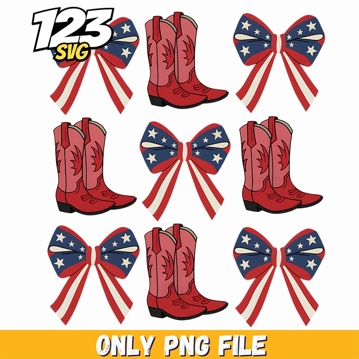 patriotic boots bow set png, patriotic boots and bow set, patriotic bow boots set - 123SVG Store