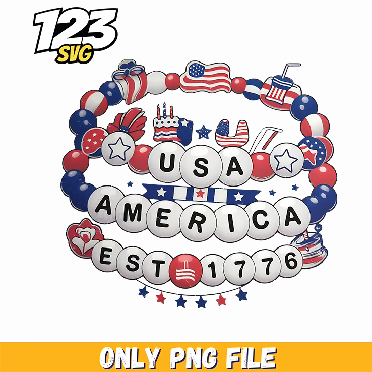 patriotic bracelet charm png, usa patriotic charms, patriotic charm for bracelet - 123SVG Store