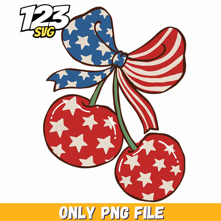 patriotic cherries star pattern bow png, christmas tree believe png, christmas tree png - 123SVG Store