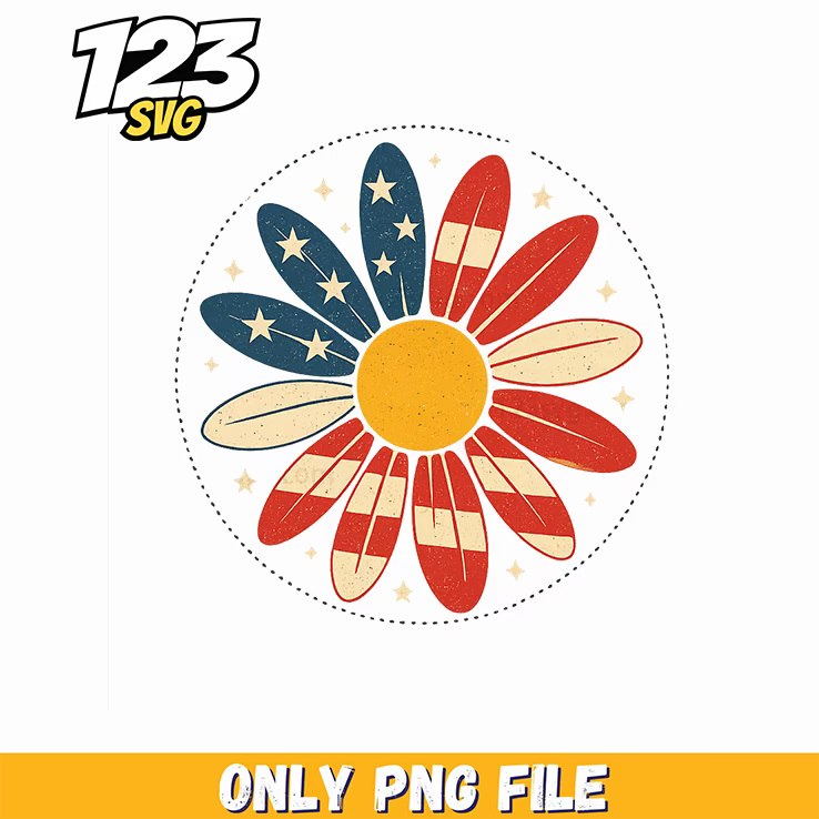 patriotic daisy png, patriotic daisy, 4th of july daisy - 123SVG Store
