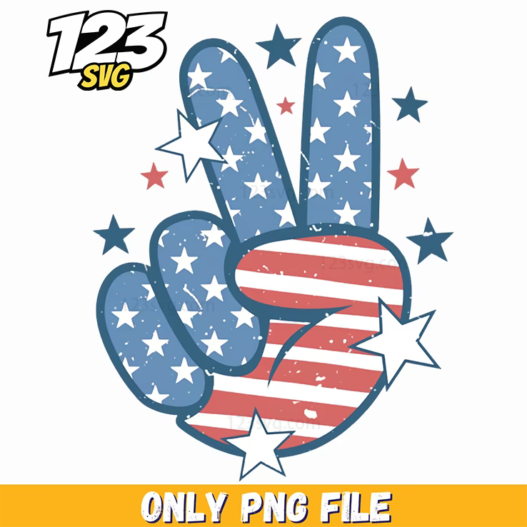patriotic peace sign flag pattern png, love peace stitch png file, cute peace sign flag pattern design - 123SVG Store