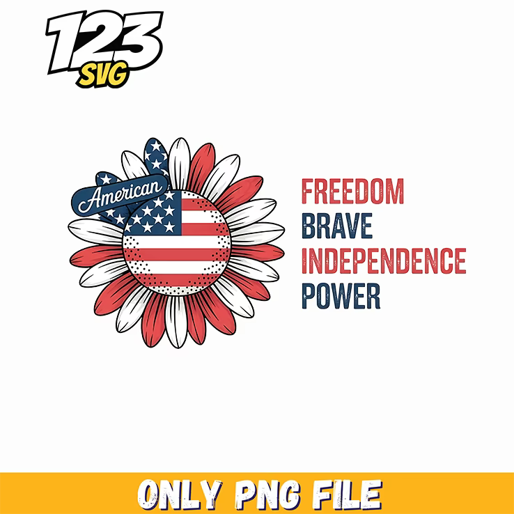 patriotic sunflower flag png, 4th july svg, american flag sunflower - 123SVG Store