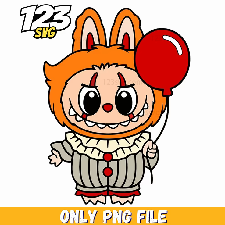 pennywise labubu png, clown labubu png, labubu clown png - 123SVG Store