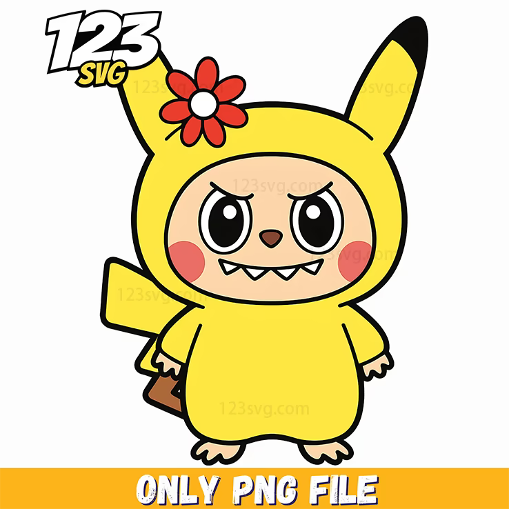 pikachu inspired labubu png, labubu png, labubu cute png - 123SVG Store