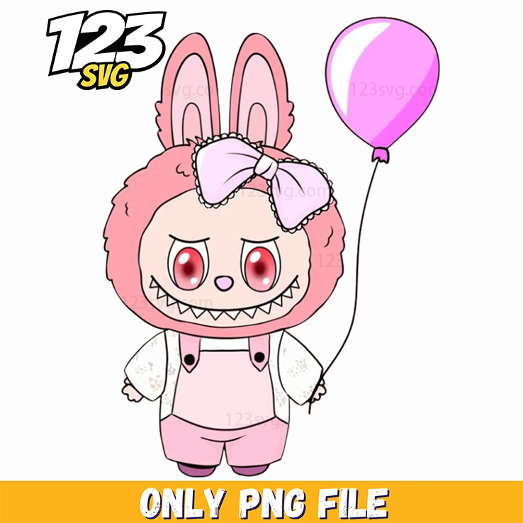 pink balloon labubu png, labubu png download, labubu balloon png - 123SVG Store