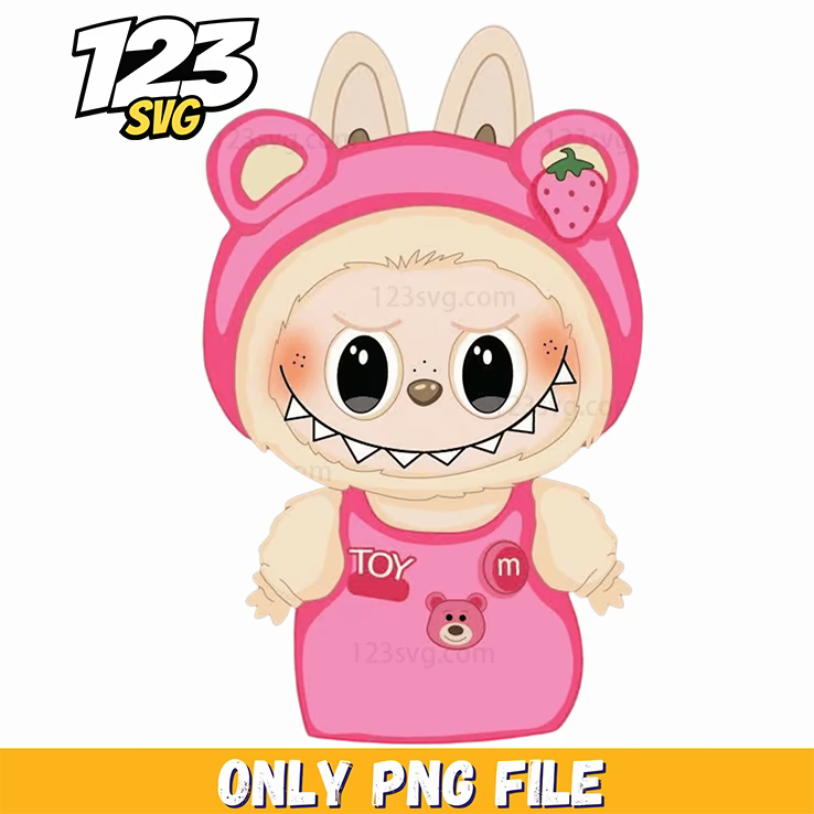 pink bear labubu png, labubu png, labubu bear png - 123SVG Store
