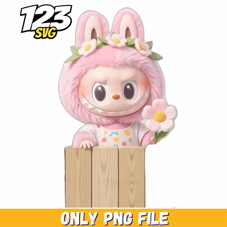 pink bunny flower box png, flower box png, bunny flower box - 123SVG Store
