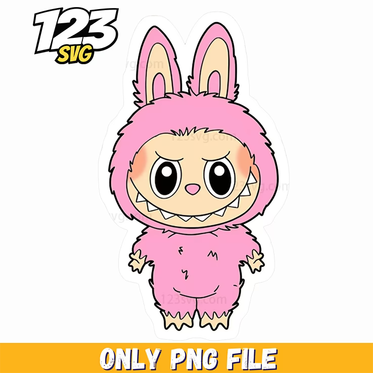 pink bunny labubu png funny, labubu funny images, labubu funny pictures - 123SVG Store
