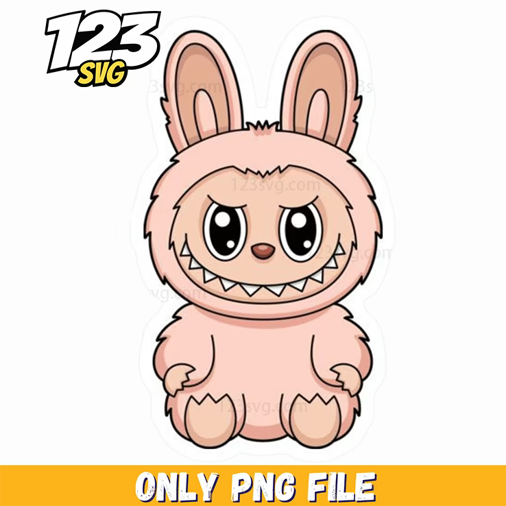 pink bunny labubu png, labubu png download, cute labubu png images - 123SVG Store