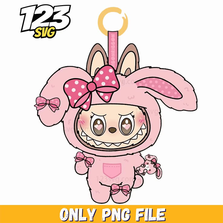 pink floppy bunny labubu png, labubu png images, bunny labubu png - 123SVG Store