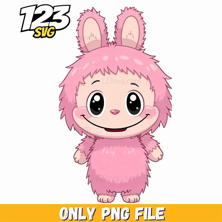 pink fluffy bunny png, cute fluffy bunny png clipart, fluffy cute bunny cartoon - 123SVG Store