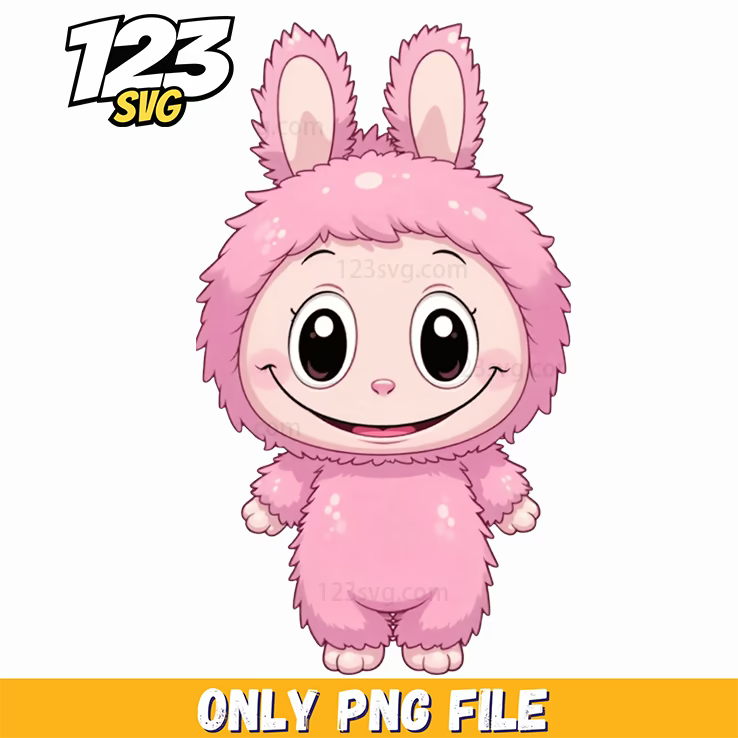 pink fluffy labubu png, labubu png, labubu png images - 123SVG Store