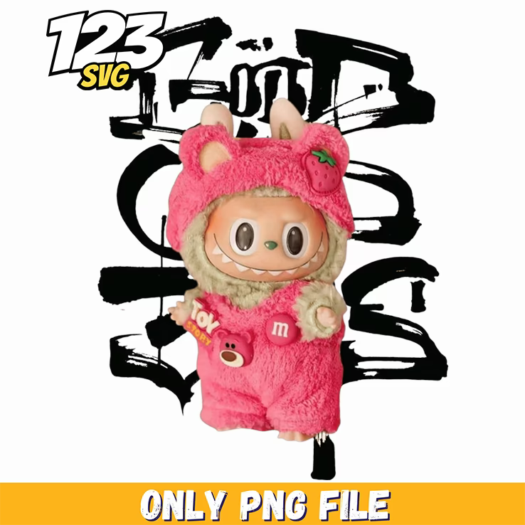 pink graffiti labubu png, labubu png graffiti, labubu graffiti png - 123SVG Store
