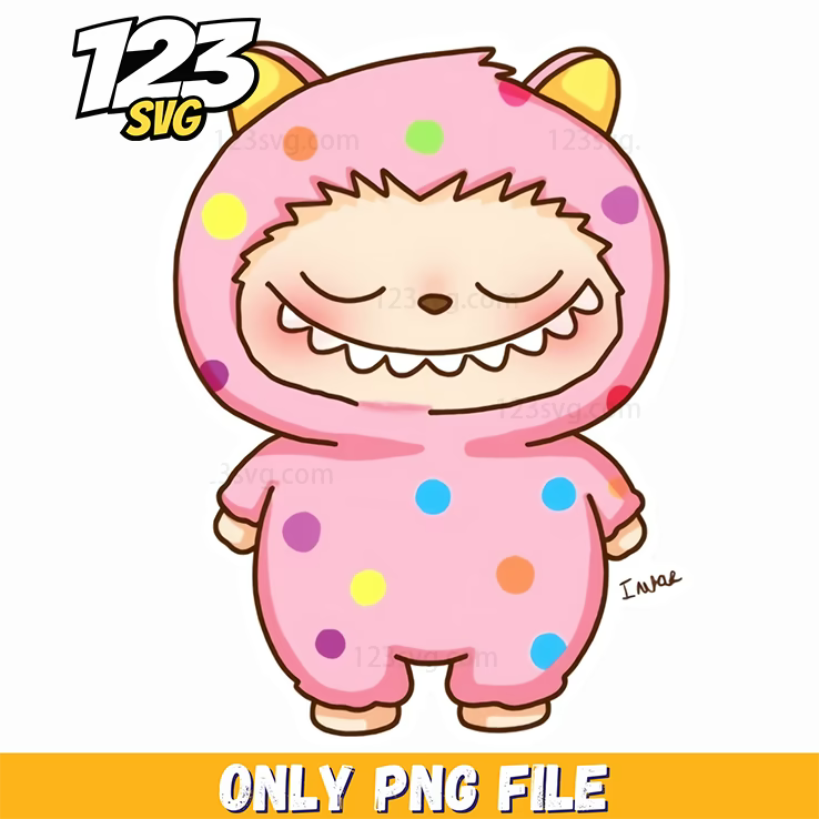 pink sprinkle labubu png, labubu png, labubu png clipart - 123SVG Store