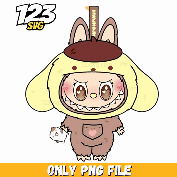 pompompurin labubu png, labubu pompompurin, labubu pompompurin plush - 123SVG Store